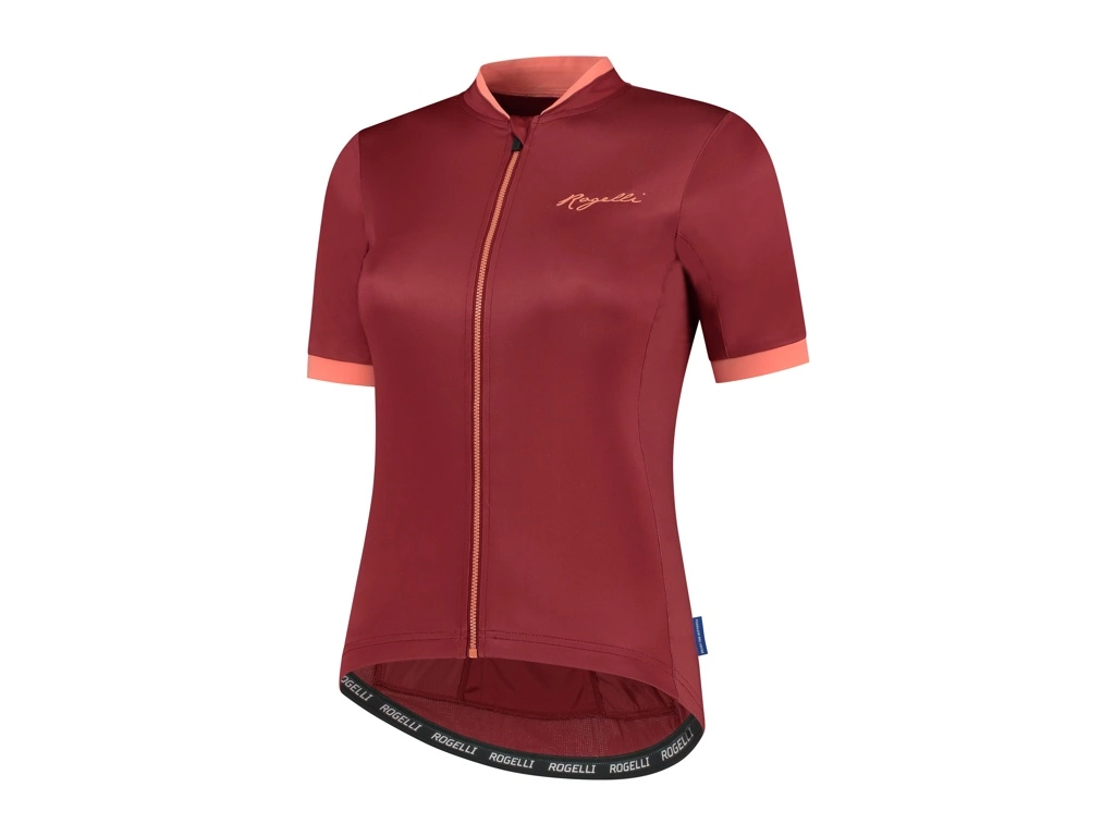 Rogelli Essential - Cykelbluse - Dame - Korte ærmer - Race Fit - Bordeaux/Coral - Str. 2XL 3 Rogelli Essential - Cykelbluse - Dame - Korte ærmer - Race Fit - Bordeaux/Coral - Str. 2XL