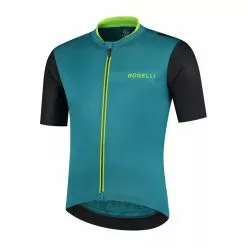 Rogelli Minimal - Cykeltrøje - Korte ærmer - Blå/Grøn/Sort - Str. 3XL