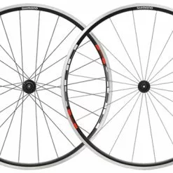 Shimano Hjulsæt 10 Speed - WH-R501 Til Dæk Og Slange - Sort/Rød