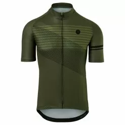 AGU Jersey Striped - Cykeltrøje - Army Green - Str. M