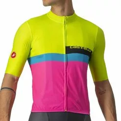 Castelli A BLOCCO JERSEY - Gul/Lyserød